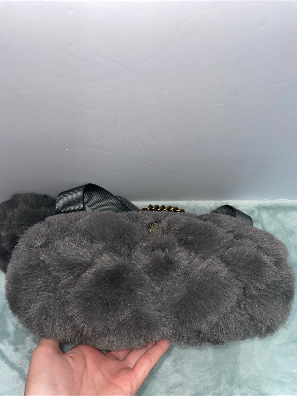 Kurt Geiger Quilted Faux Fur Crossbody/Shoulder Bag - Picture 6 of 15